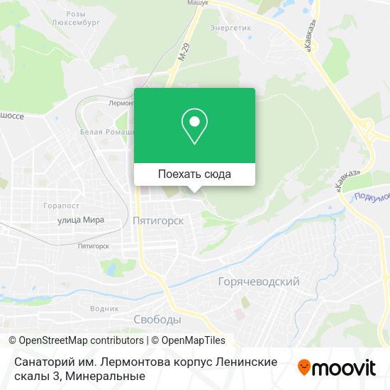 Карта Санаторий им. Лермонтова корпус Ленинские скалы 3