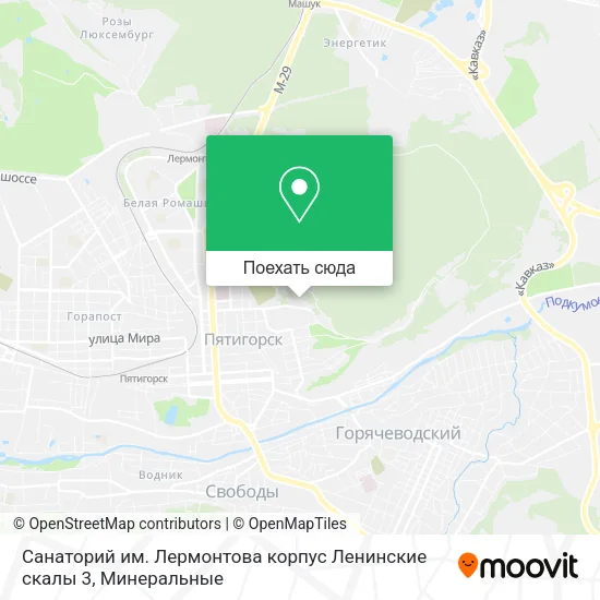 Карта Санаторий им. Лермонтова корпус Ленинские скалы 3