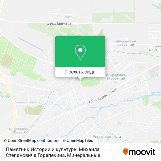 Карта Памятник Истории и культуры Михаила Степановича Горепекина
