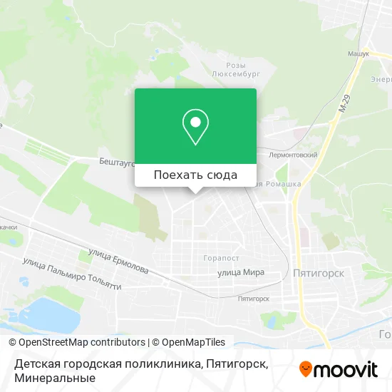 Карта Детская городская поликлиника, Пятигорск