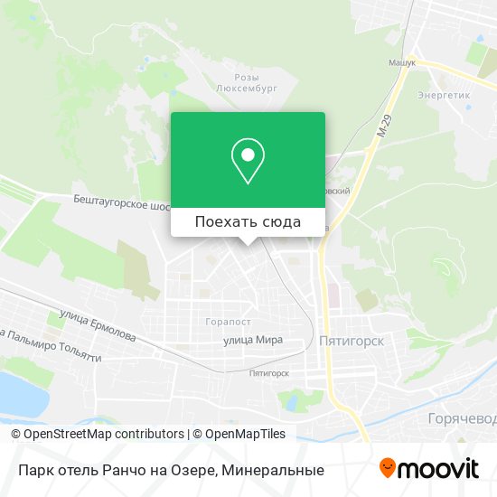Карта Парк отель Ранчо на Озере