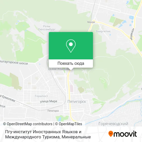 Карта Пгу-институт Иностранных Языков и Международного Туризма