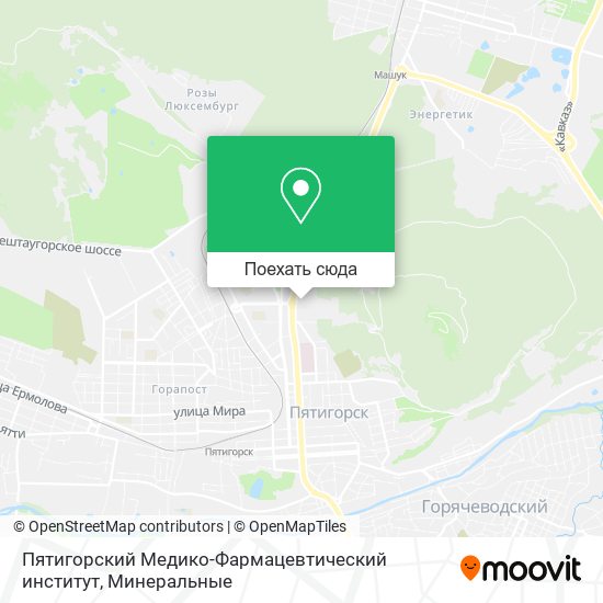 Карта Пятигорский Медико-Фармацевтический институт