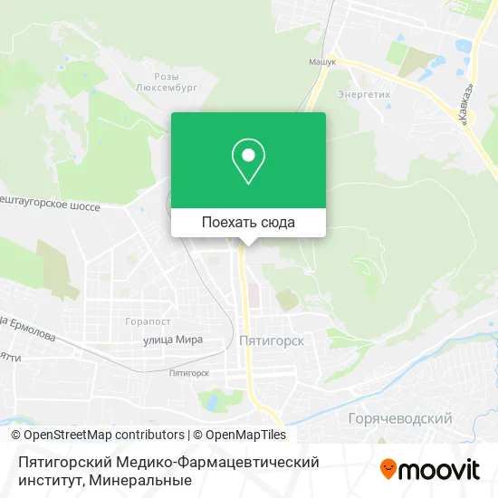 Карта Пятигорский Медико-Фармацевтический институт