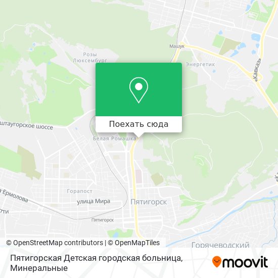 Карта Пятигорская Детская городская больница