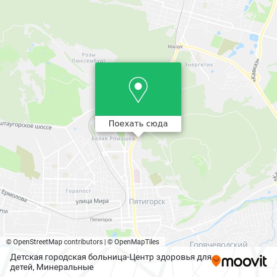 Карта Детская городская больница-Центр здоровья для детей