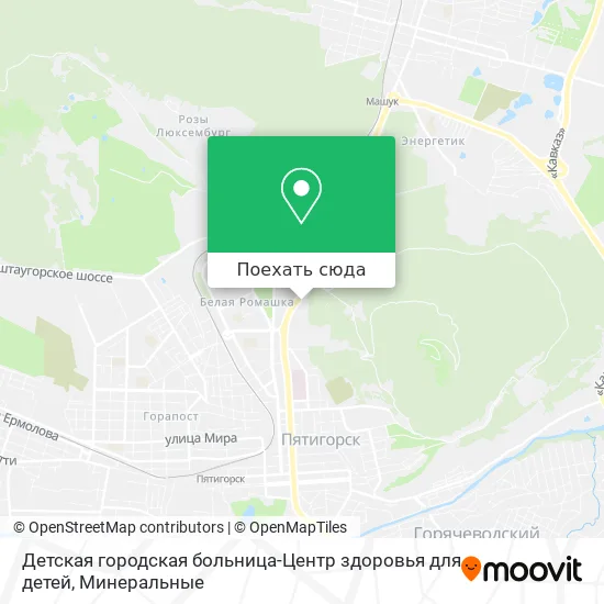 Карта Детская городская больница-Центр здоровья для детей