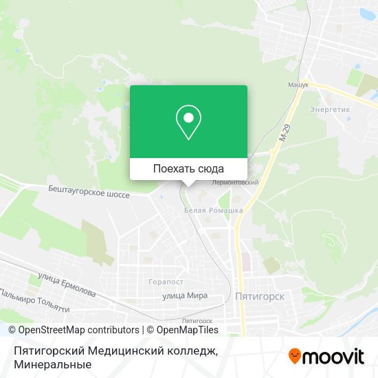 Карта Пятигорский Медицинский колледж