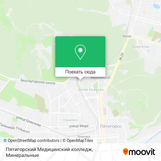 Карта Пятигорский Медицинский колледж