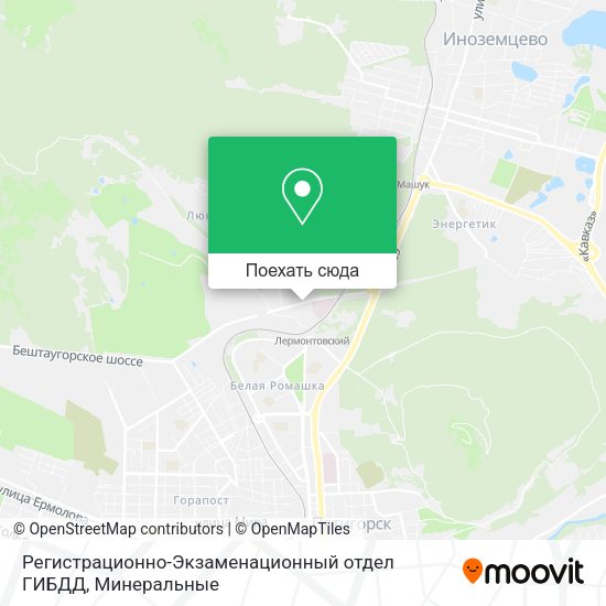 Карта Регистрационно-Экзаменационный отдел ГИБДД
