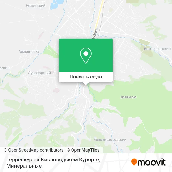 Карта Терренкур на Кисловодском Курорте