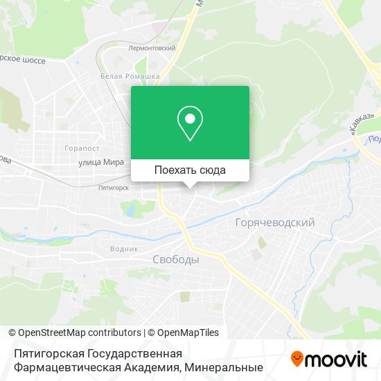 Карта Пятигорская Государственная Фармацевтическая Академия