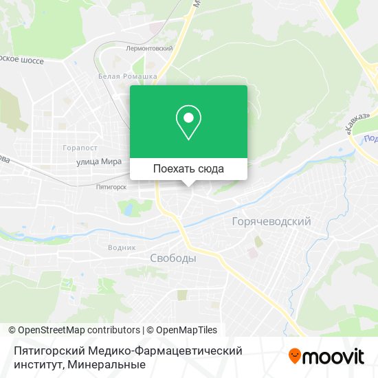Карта Пятигорский Медико-Фармацевтический институт