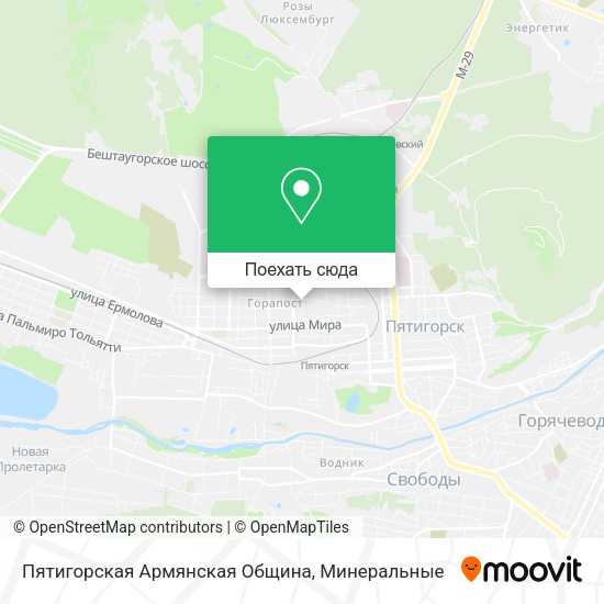 Карта Пятигорская Армянская Община