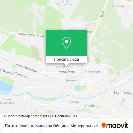 Карта Пятигорская Армянская Община