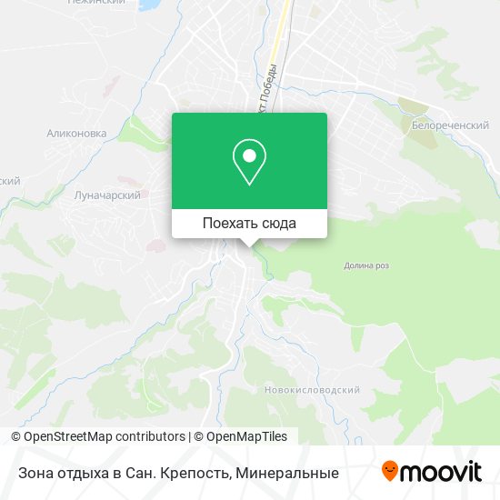 Карта Зона отдыха в Сан. Крепость