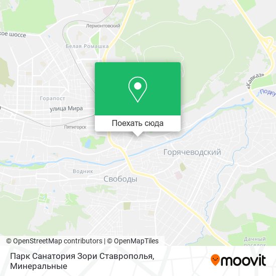Карта Парк Санатория Зори Ставрополья
