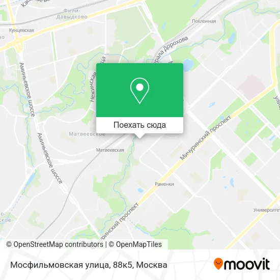 Карта Мосфильмовская улица, 88к5