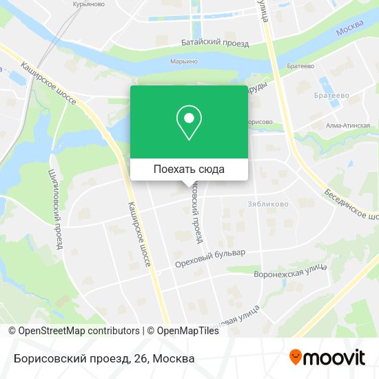 Карта Борисовский проезд, 26