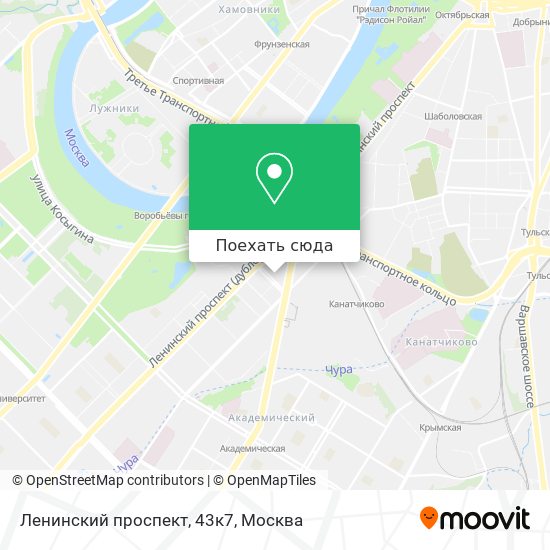 Карта Ленинский проспект, 43к7