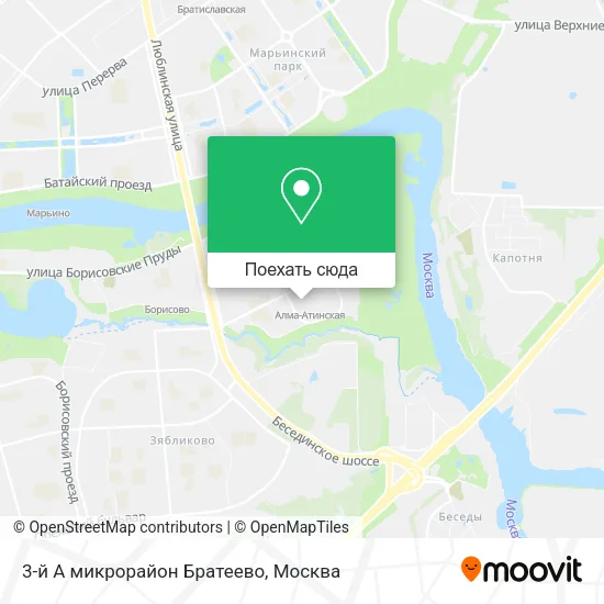 Карта 3-й А микрорайон Братеево