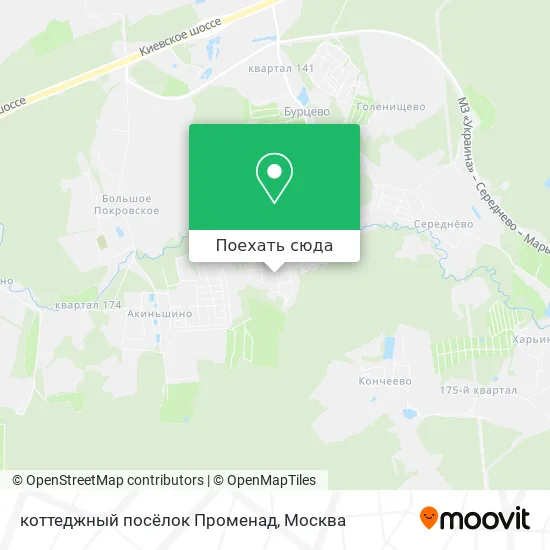 Карта коттеджный посёлок Променад
