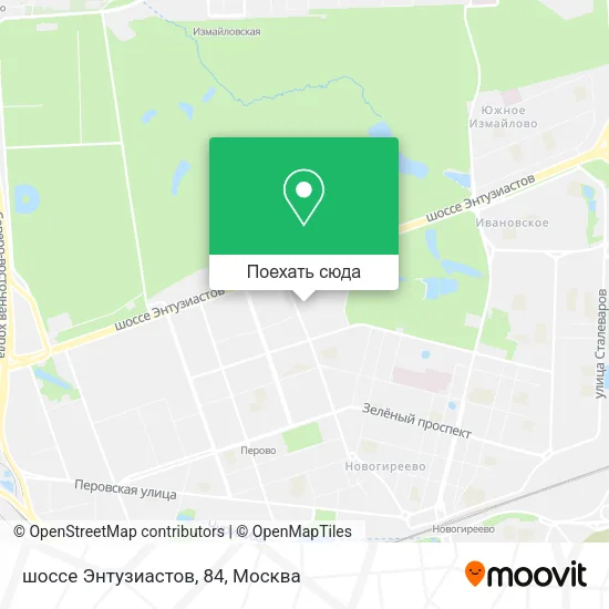 Карта шоссе Энтузиастов, 84