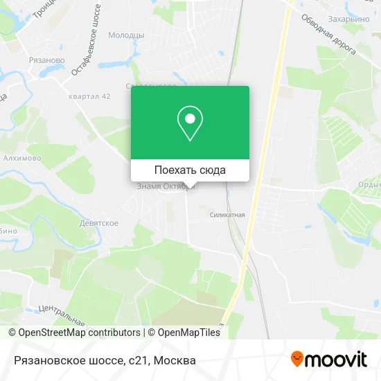 Карта Рязановское шоссе, с21