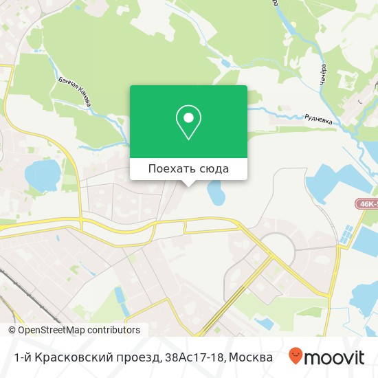 Карта 1-й Красковский проезд, 38Ас17-18