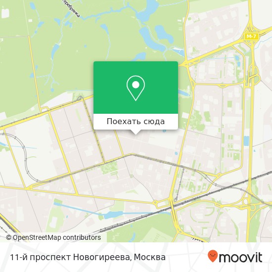 Карта 11-й проспект Новогиреева