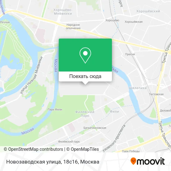 Карта Новозаводская улица, 18с16