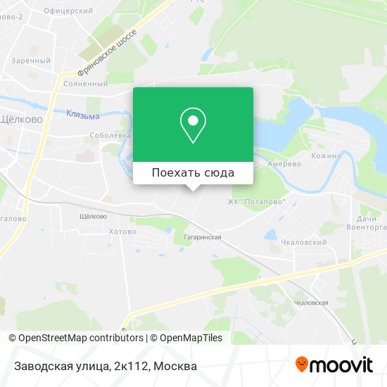 Карта Заводская улица, 2к112
