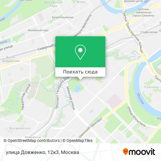 Карта улица Довженко, 12к3