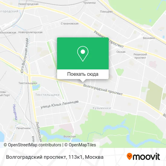 Карта Волгоградский проспект, 113к1
