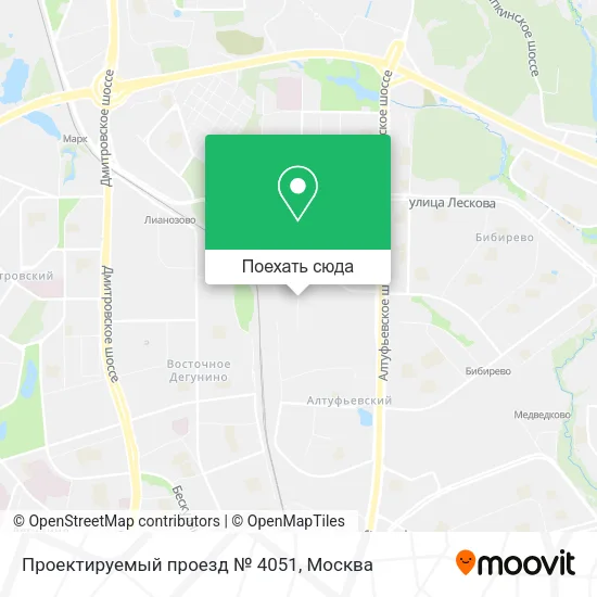 Карта Проектируемый проезд № 4051