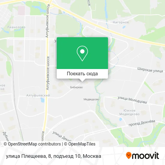 Карта улица Плещеева, 8, подъезд 10