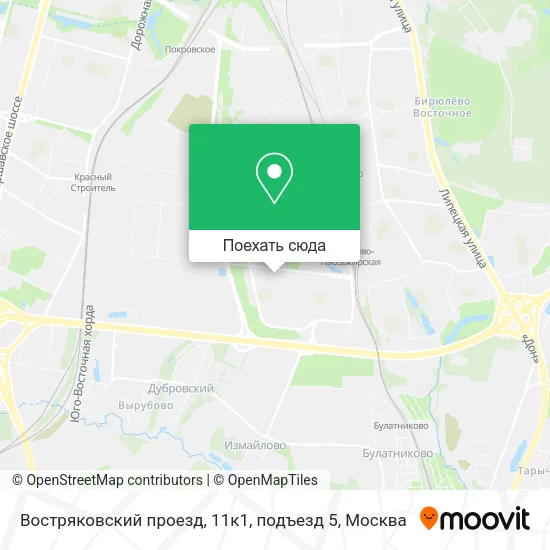 Карта Востряковский проезд, 11к1, подъезд 5