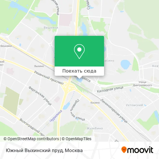 Карта Южный Выхинский пруд
