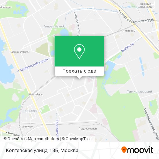 Карта Коптевская улица, 18Б