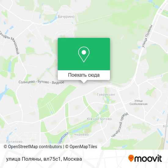 Карта улица Поляны, вл75с1
