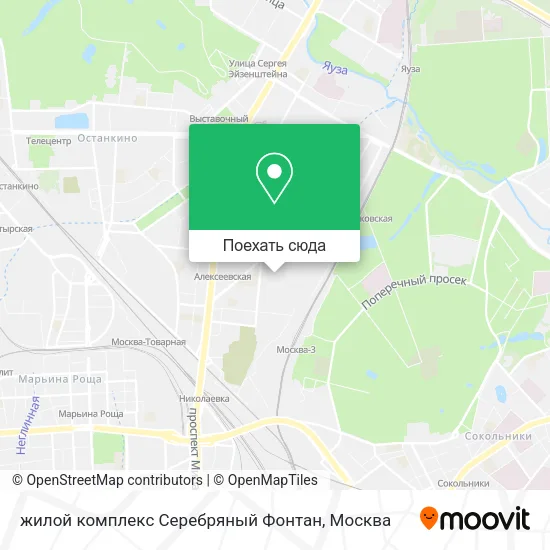 Карта жилой комплекс Серебряный Фонтан