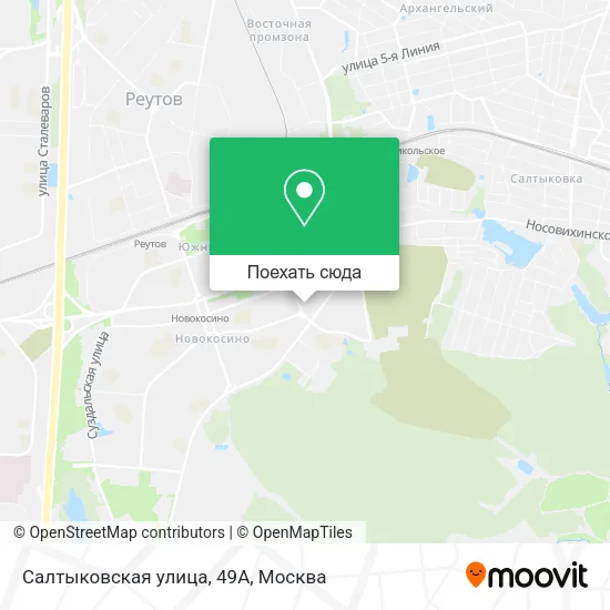 Карта Салтыковская улица, 49А