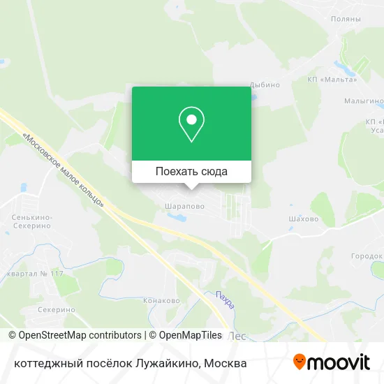 Карта коттеджный посёлок Лужайкино