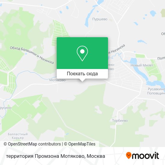 Карта территория Промзона Мотяково