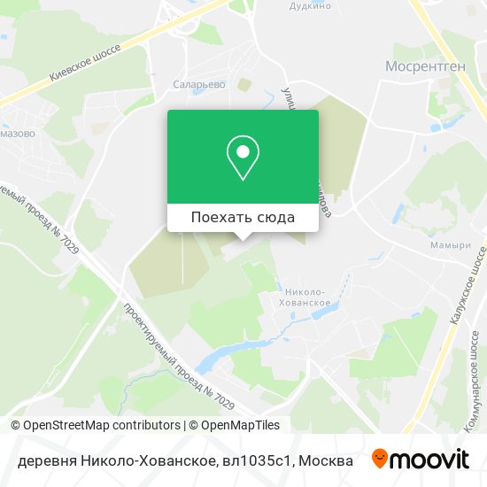 Карта деревня Николо-Хованское, вл1035с1