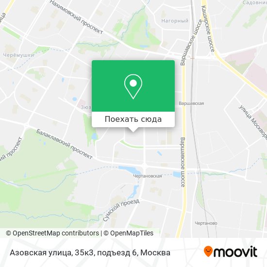 Карта Азовская улица, 35к3, подъезд 6