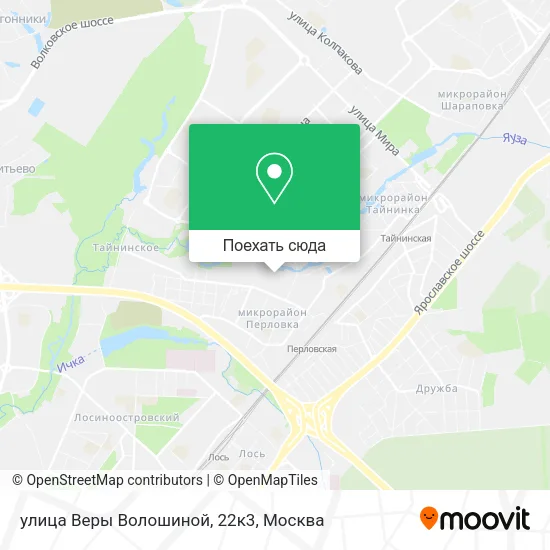 Карта улица Веры Волошиной, 22к3