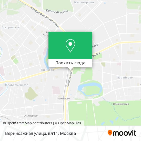 Карта Вернисажная улица, вл11