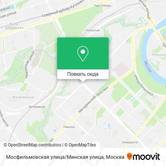 Карта Мосфильмовская улица / Минская улица