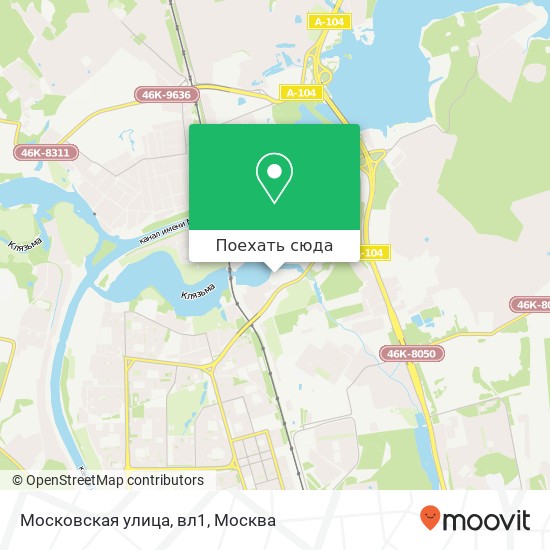 Карта Московская улица, вл1